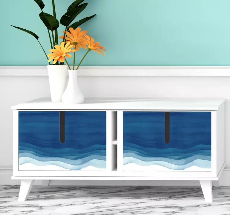 Vinilo decorativo para muebles rayas azules - TenVinilo