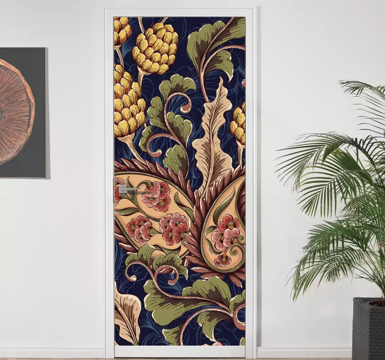 Vinilo para puerta de patrón victoriano - TenVinilo