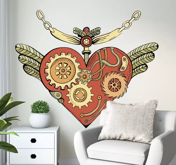 Sticker de amor forma de corazón étnico - TenVinilo