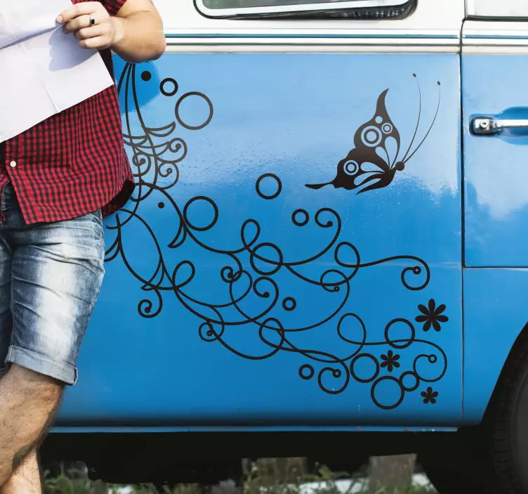 Vinilo coche mariposa monocolor - TenVinilo