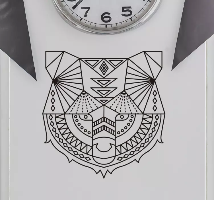 Vinilo animal salvaje oso geométrico - TenVinilo