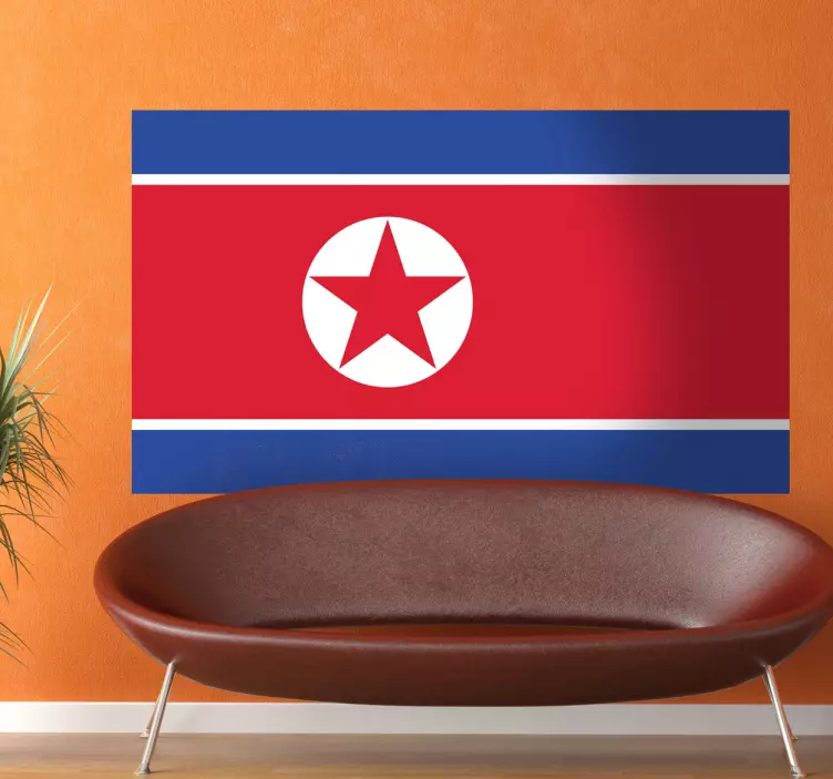 Vinilo bandera emblema de corea del norte - TenVinilo
