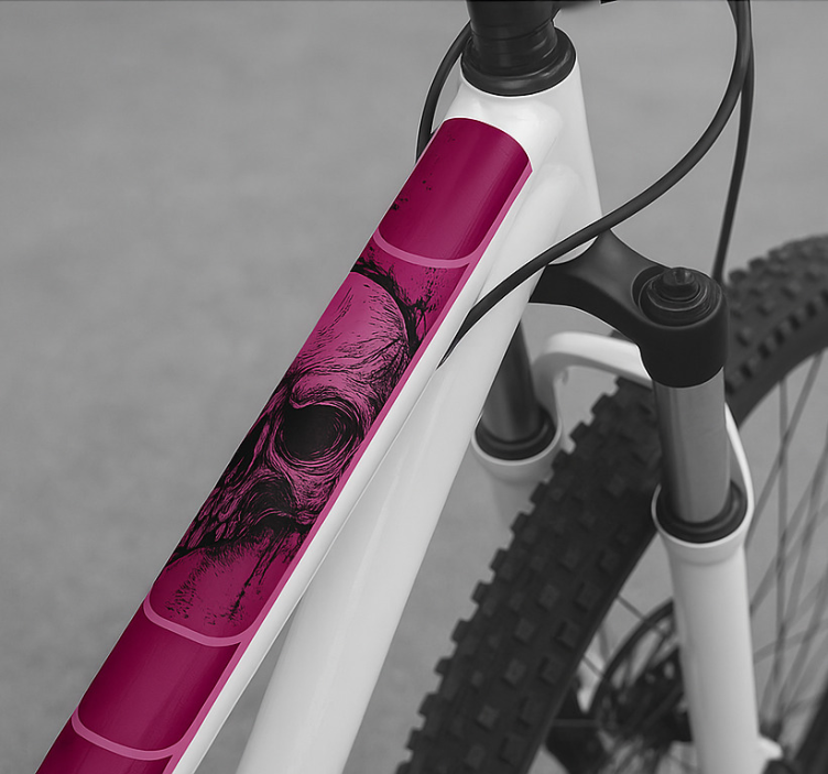 Vinilo bicicleta boceto de calavera grunge - TenVinilo