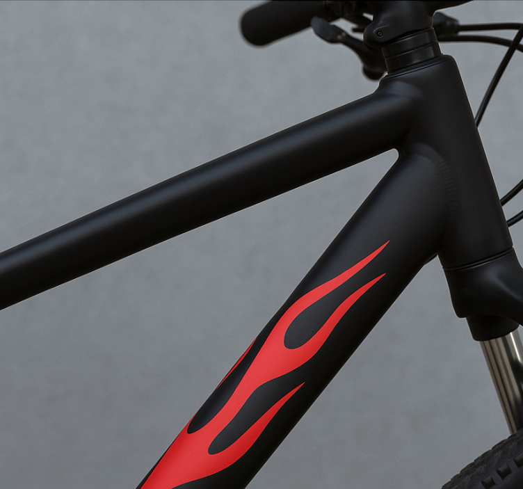 Vinilo bicicleta conjunto de llamas rojas - TenVinilo