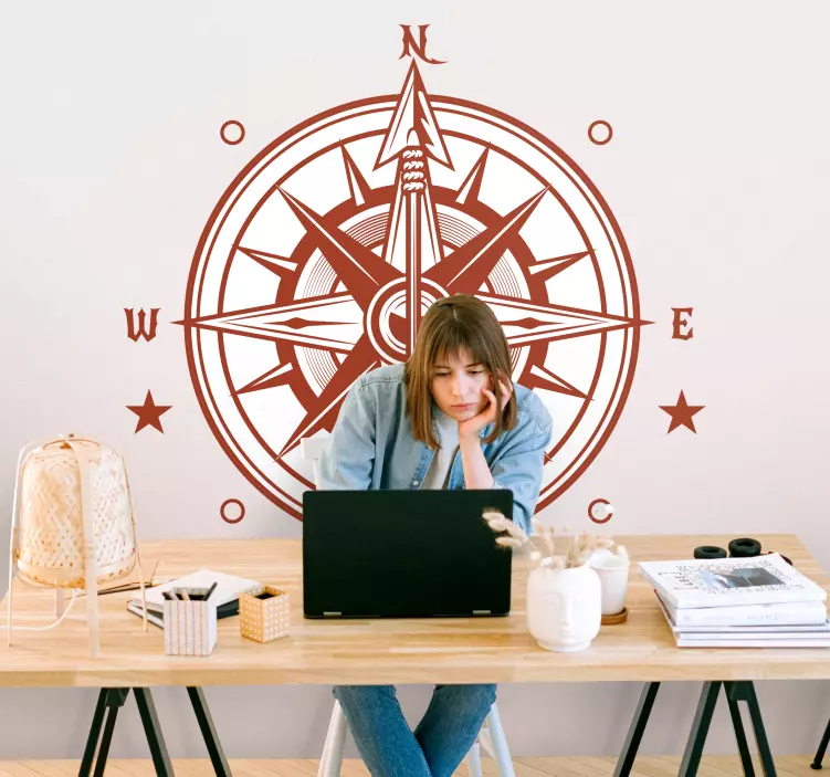 Vinilo brújula de dirección náutica - TenVinilo