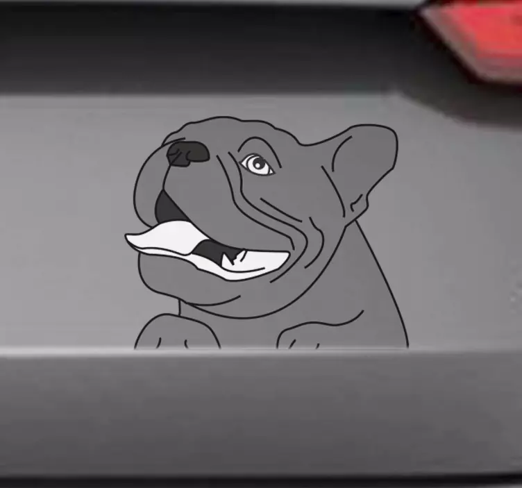 Pegatina coche perro bulldog adorable - TenVinilo