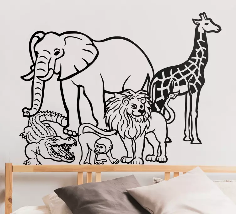 Vinilo animal salvaje conjunto de animales de safari - TenVinilo