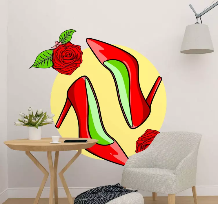 Vinilo flores Tacón alto con flores - TenVinilo