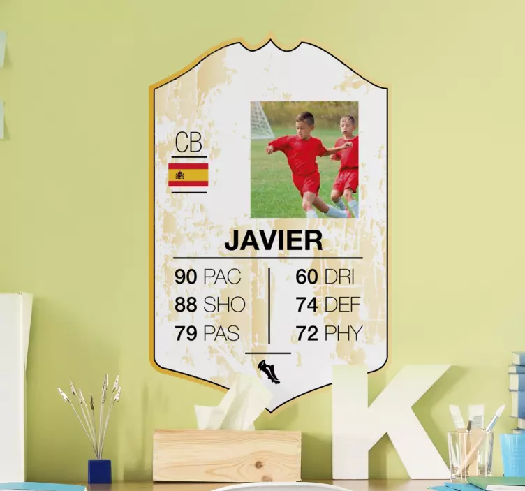 Vinilo fútbol personalizado carta jugador - TenVinilo