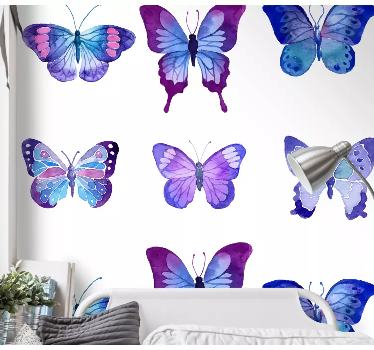 Vinilo mariposa Efecto acuarela mariposa vintage - TenVinilo