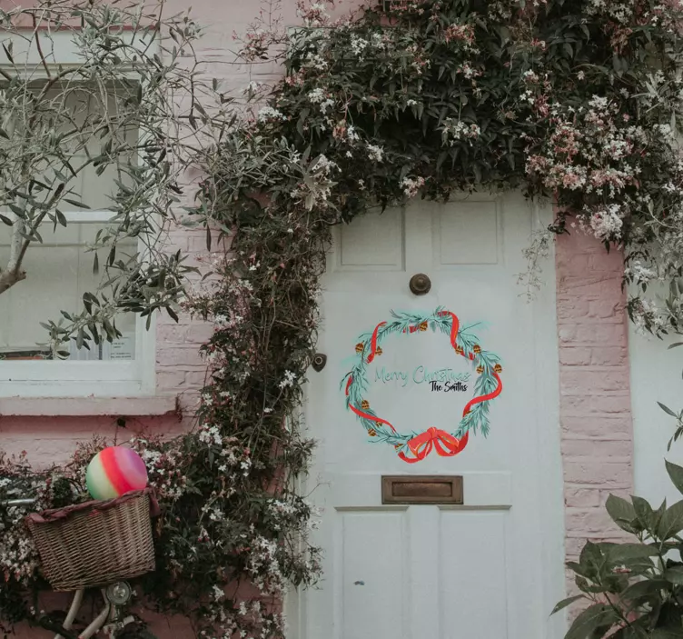 Vinilo decorativo Navidad Corona de navidad - TenVinilo