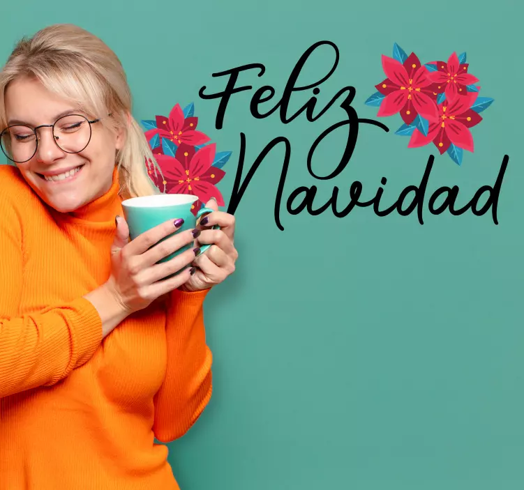 Pegatinas de navidad Feliz navidad festival decorativo con texto - TenVinilo