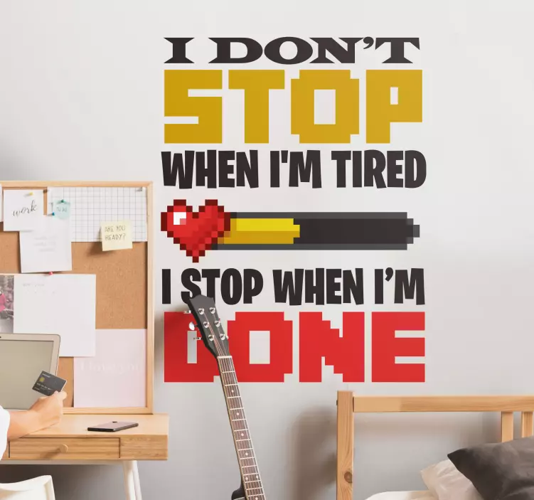 Vinilo videojuego No paro cuando estoy cansado - TenVinilo