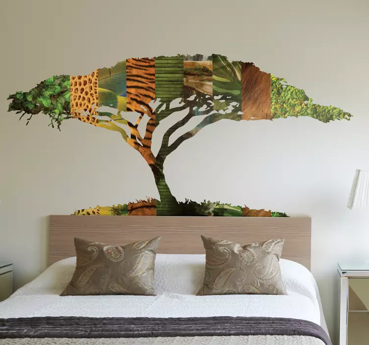 Vinilo decorativo árbol estampado jungla - TenVinilo