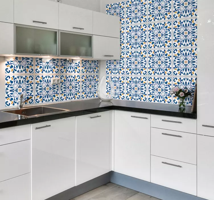 Azulejos adhesivos filigrana portuguesa - TenVinilo