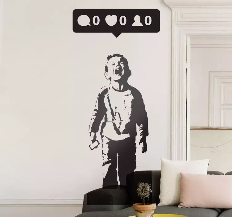 Vinilo decorativo Banksy cero likes - TenVinilo