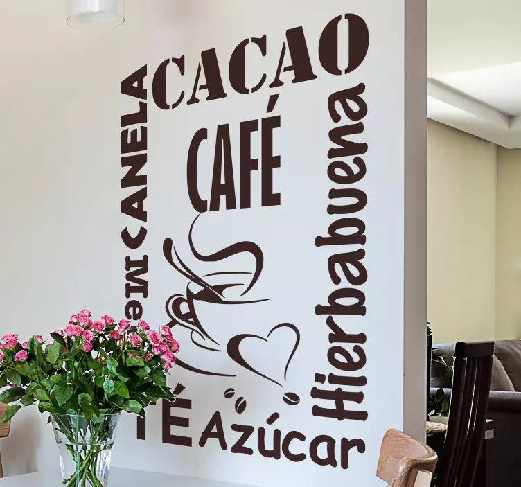 Vinilo bar bebida aromas de desayuno - TenVinilo