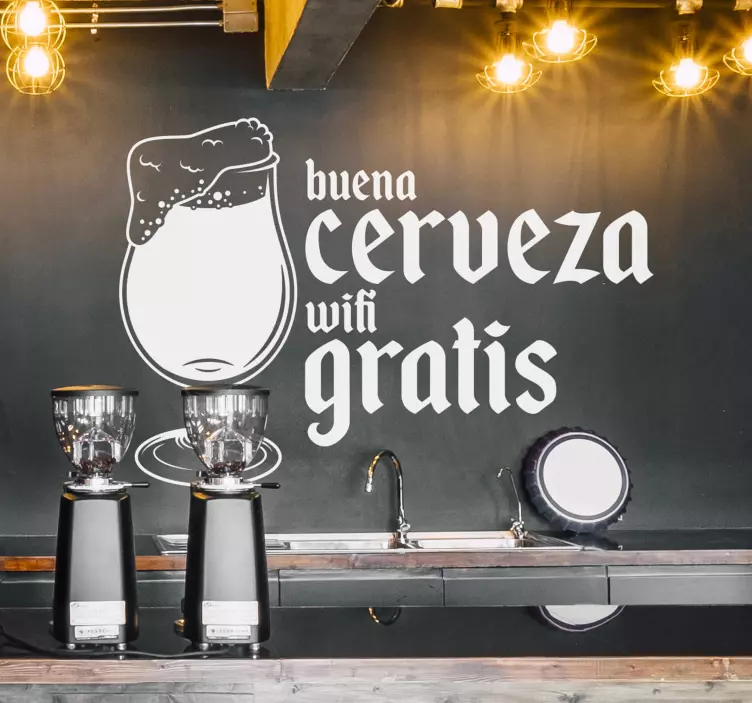 Vinilo bebida Buena berr wifi gratis - TenVinilo