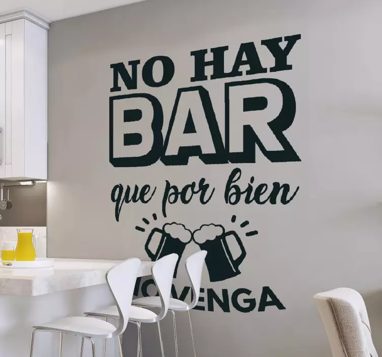 Vinilo para cocina bebida Oración típica de bar español - TenVinilo