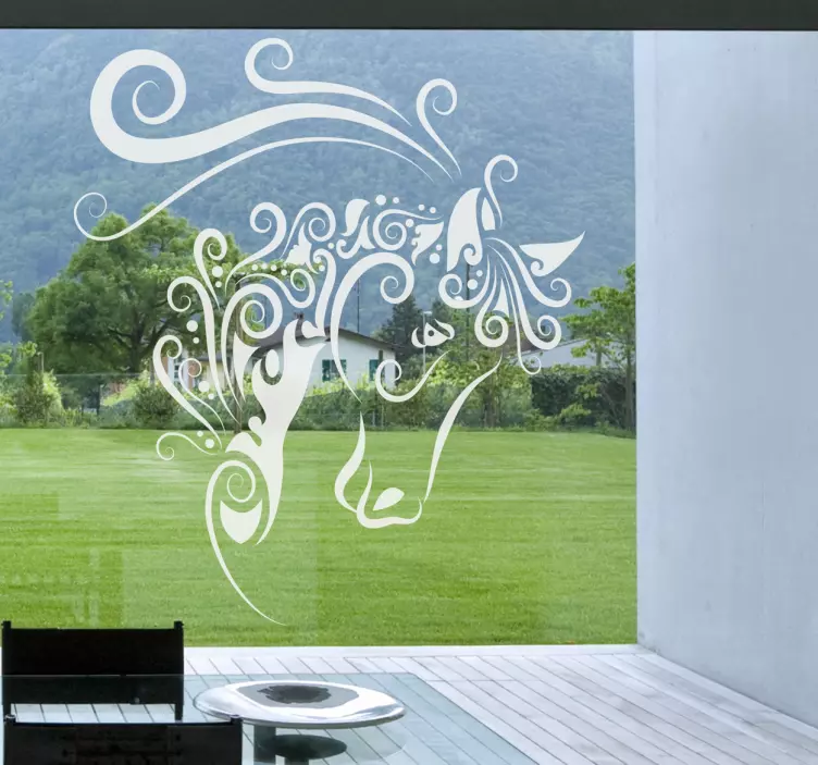 Vinilo decorativo caballo abstracto - TenVinilo
