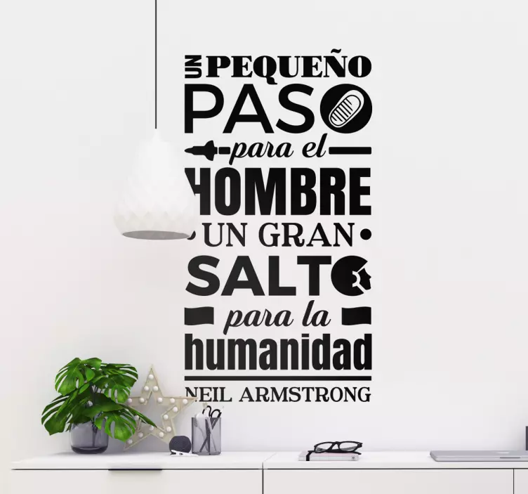 Vinilo decorativo cita Neil Armstrong - TenVinilo