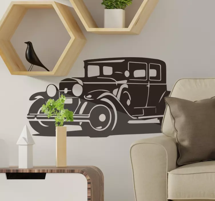 Vinilo pared coche vintage de Cadillac - TenVinilo