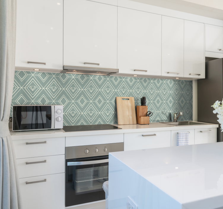 Vinilo cocina patrón geométrico de arte deco - TenVinilo