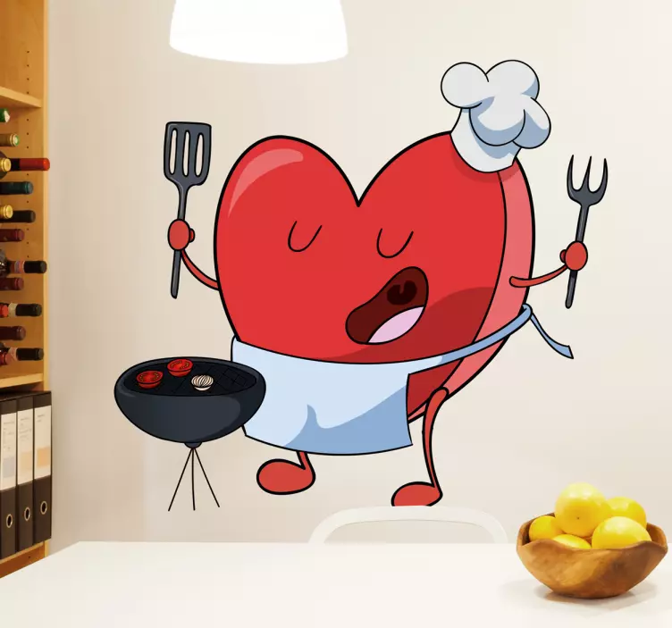 Vinilo para cocina cocinero amor - TenVinilo