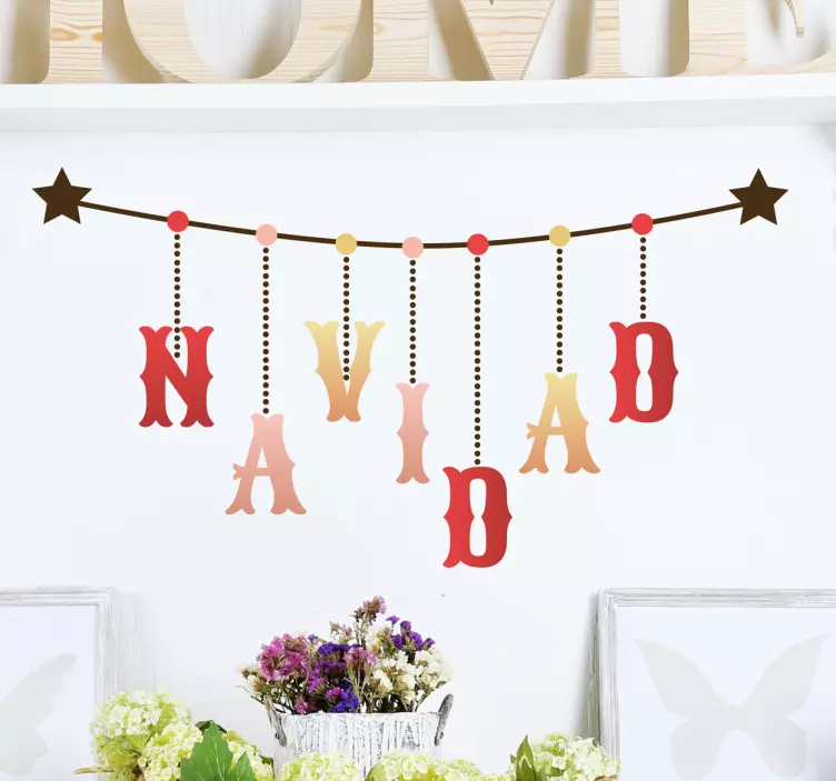 Vinilo decorativo colgante navidad - TenVinilo