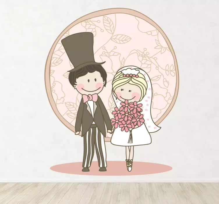 Vinilo decorativo cómic novios - TenVinilo