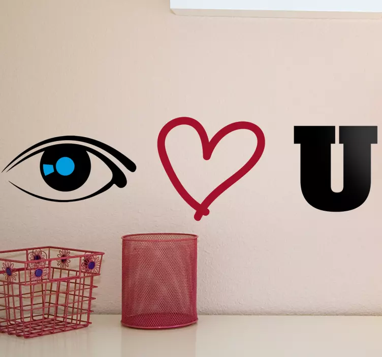 Vinilo decorativo eye love u - TenVinilo