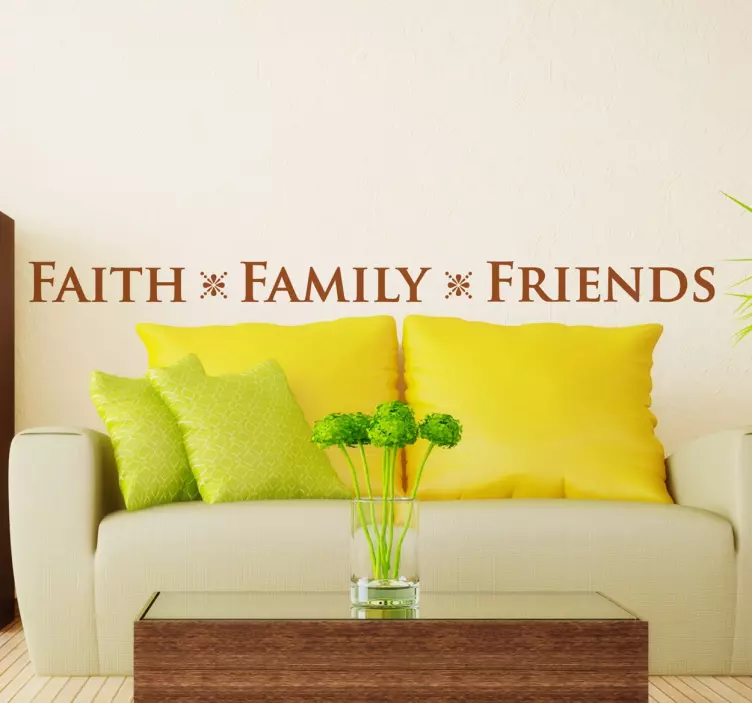Vinilo decorativo faith family friends - TenVinilo