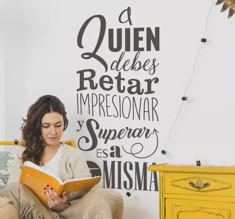 Vinilo pared frase motivación personal femenino - TenVinilo