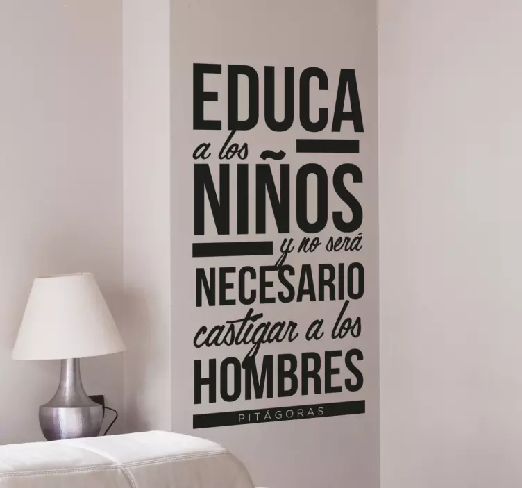 Vinilo decorativo frases filosóficas Pitágoras - TenVinilo