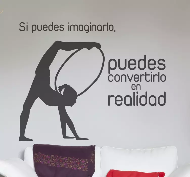 Vinilo decorativo gimnasta y texto - TenVinilo