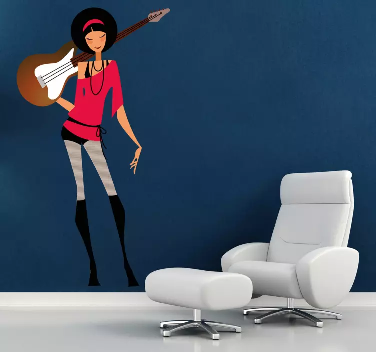 Vinilo decorativo guitarrista chic - TenVinilo