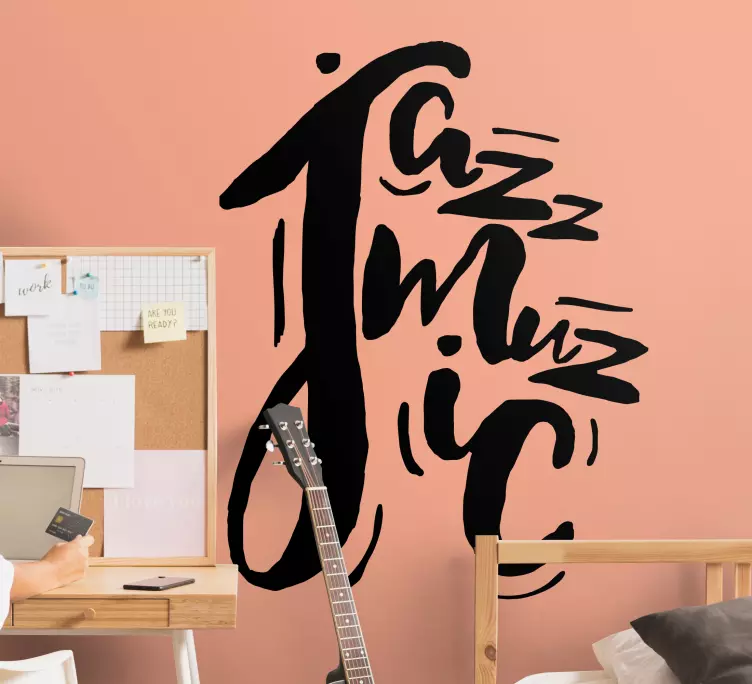 Vinilo habitación juvenil Letras de música jazz - TenVinilo