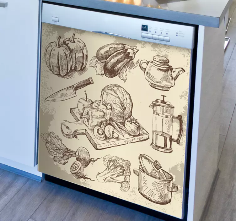 Vinilo decorativo ilustraciones cocineras - TenVinilo