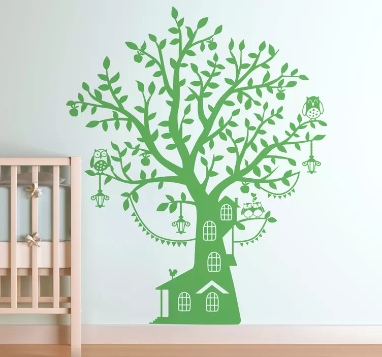 Vinilo decorativo infantil casa árbol - TenVinilo