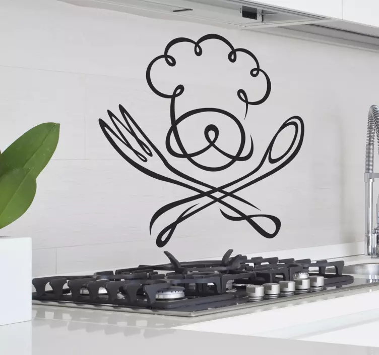Vinilo decorativo logotipo trazo chef - TenVinilo