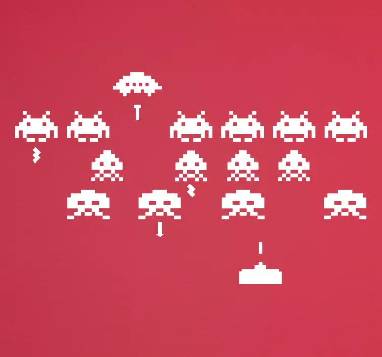 Vinilo decorativo pantalla space invaders - TenVinilo