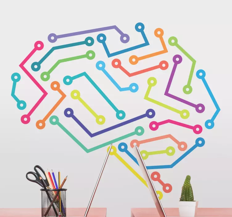 Vinilo para oficina Cerebro conectado - TenVinilo