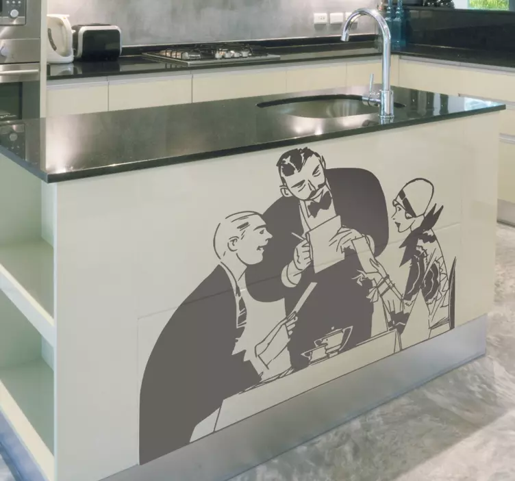 Vinilo decorativo pareja restaurante - TenVinilo