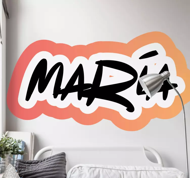 Vinilo personalizable Botín graffity estilo fondo naranja - TenVinilo