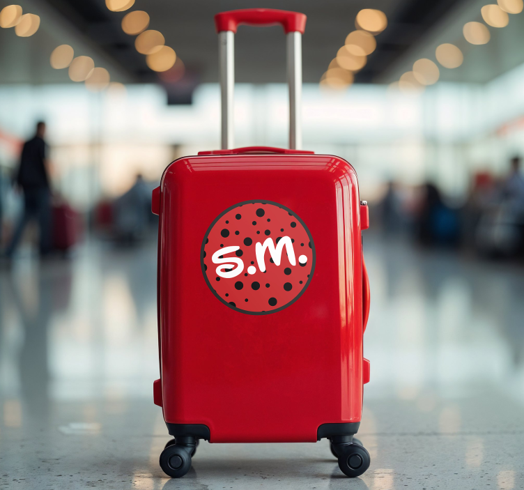 Vinilo decorativo personalizable iniciales de maleta para niños - TenVinilo