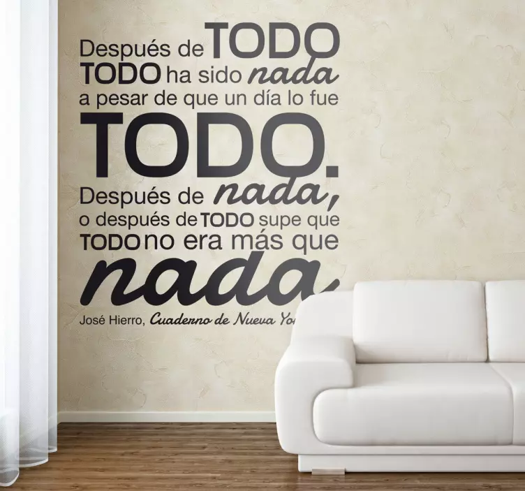 Vinilo decorativo poema José Hierro - TenVinilo