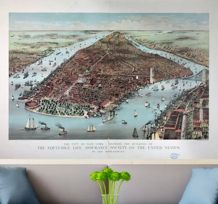 Vinilo decorativo poster vintage New York - TenVinilo