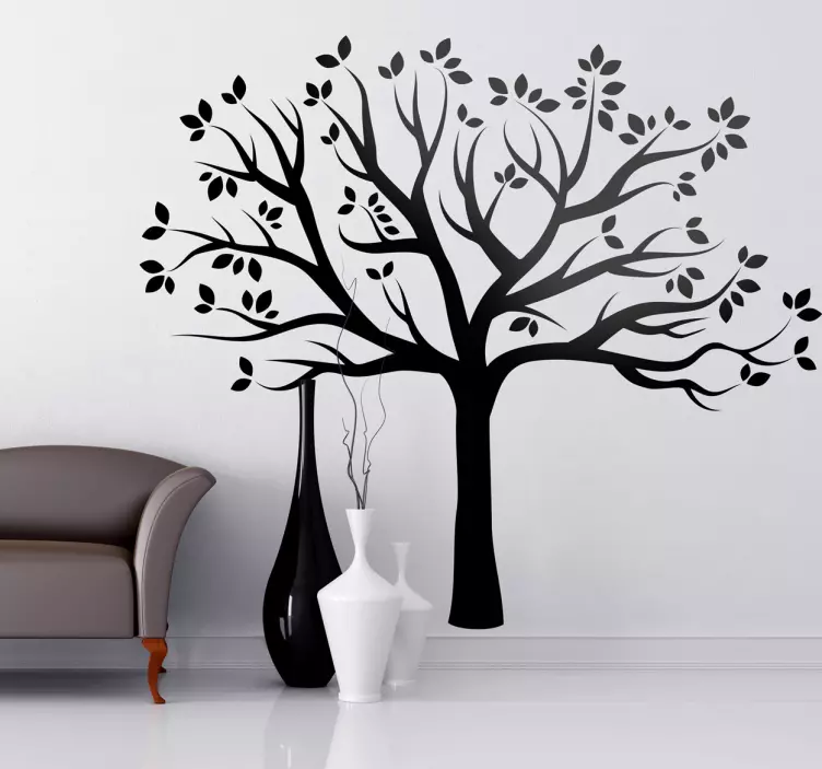 Vinilo decorativo silueta árbol otoñal - TenVinilo