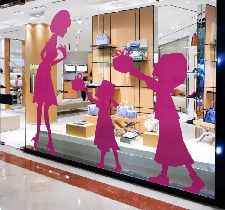 Vinilo decorativo silueta madre hijas - TenVinilo