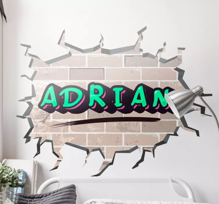 Vinilo urban Graffiti de pared de ladrillo - TenVinilo